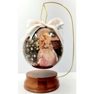 1997 Barbie Pink and Gold Ornament with Stand